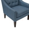 Fabric Upholstery Accent Chair with Button-Tufted Back, Foam Cushions, Reversible Seat and Brown Wood Legs - 4 of 4