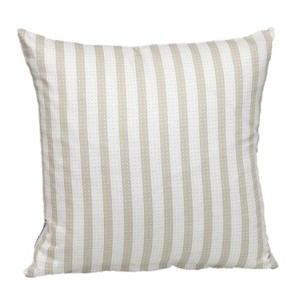 HomeRoots 16" Taupe and White Striped Cotton Throw Pillow - 1 of 4