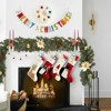 Christmas Garland for Mantle, 6Ft Battery Operated Prelit Garland Christmas Decorations, Poinsettias Flowers & Ball Ornaments - 4 of 4