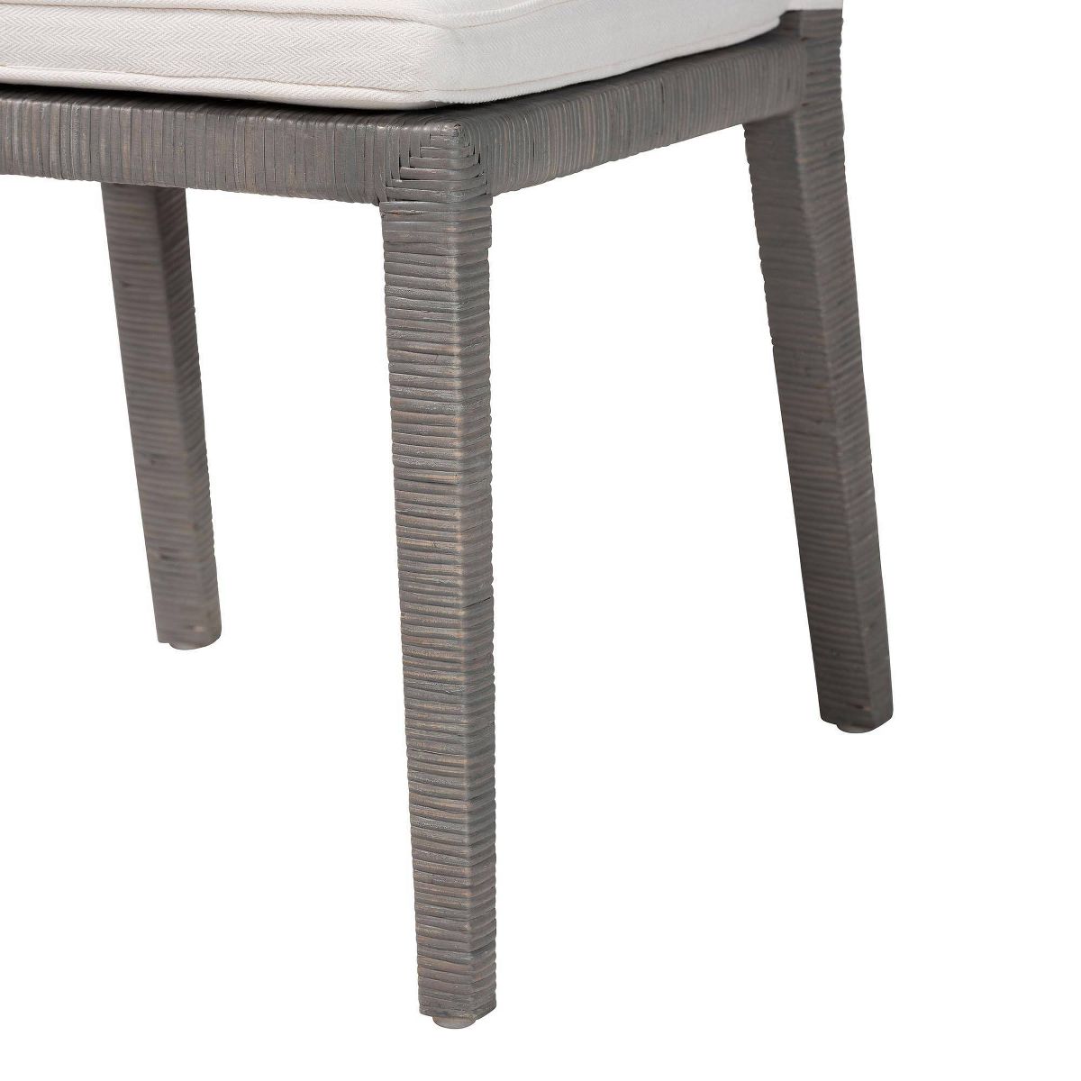 bali & pari Sofia Rattan Dining Chair with Cushion French Gray