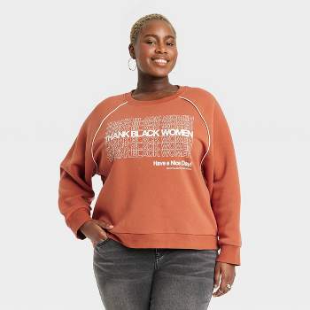 Women's Thank Black Women Graphic Sweatshirt - Brown