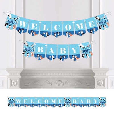 Big Dot of Happiness Pawty Like a Puppy - Dog Baby Shower Bunting Banner - Party Decorations - Baby Shower