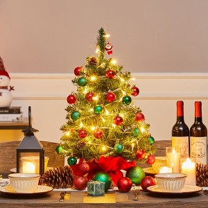 Yaheetech 2Ft/3Ft Tabletop Christmas Tree Mini Artificial Christmas Tree with Cement Base, Green - 1 of 4