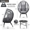 Coolbibila 1 Piece Outdoor PE Rattan Wicker Garden Egg Chair with Side Table and Cushions,Indoor Patio Oversized Backrest Chaise Lounge - 4 of 4