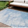 Sky Blue Denim Blue And Silver Abstract Washable Indoor Outdoor Area Rug - 2 of 4