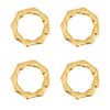 Saro Lifestyle Sleek Aluminum Bamboo Napkin Ring (Set of 4), 1.5", Gold - 2 of 4
