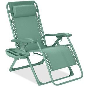 Best Choice Products Monochromatic Zero Gravity Chair, Folding Patio Recliner w/Side Tray, Headrest - 1 of 4