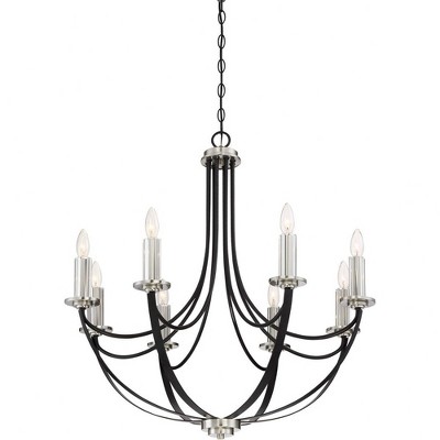 Mystic Black and Nickel 8-Light Candle Chandelier