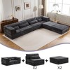 Convertible Modular 4-Seater Floor U-Shaped Sectional Sofas Bed with 2 Ottomans and No Assembly Required - 4 of 4