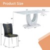 9-Piece Dining Set with Marble Pattern Table and 8 PU Armless Chairs - 4 of 4