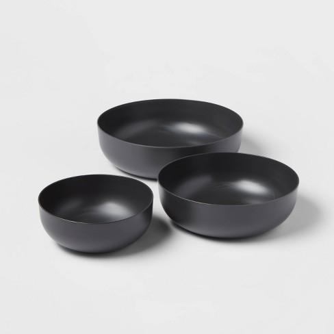 3pc Plastic Nesting Serving Bowls Gray Made By Design Target