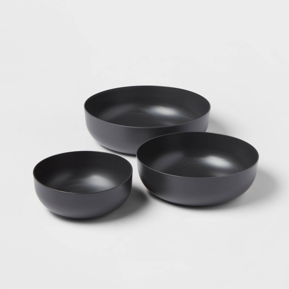 Photos - Other kitchen utensils 3pc Plastic Nesting Serving Bowls Gray - Made By Design™