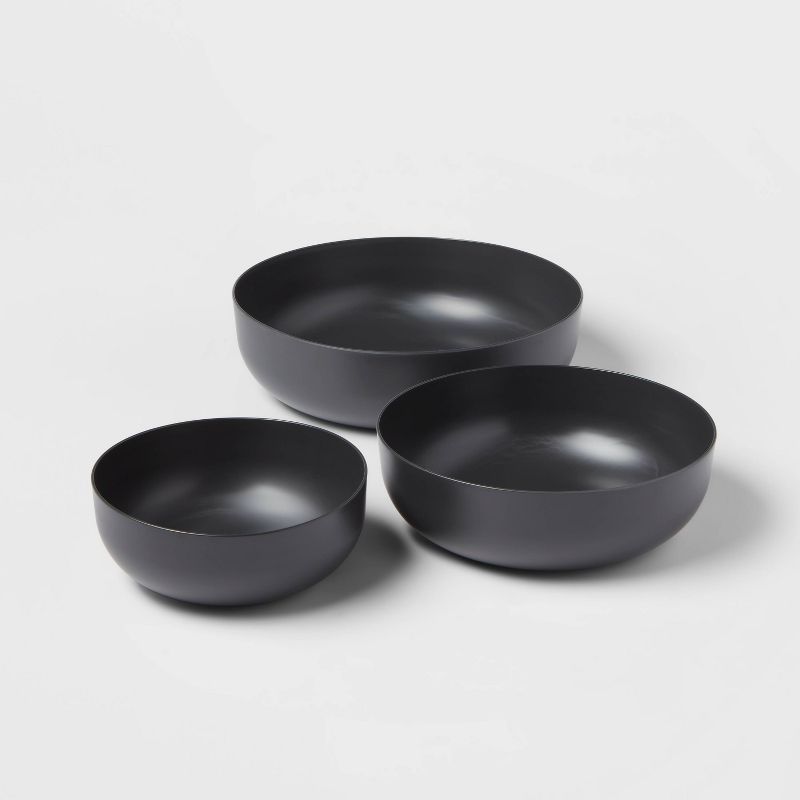 3pc Plastic Nesting Serving Bowls Gray - Made By Design&#8482;, 1 of 5