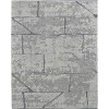Gray and Silver Wool Abstract Hand Knotted Worn Faded Area Rug - 4 of 4