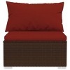 vidaXL Garden Lounge Set Brown PE rattan, powder-coated steel, plastic - 4 of 4