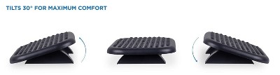 Black Adjustable Ergonomic Foot Rest with Massage Surface