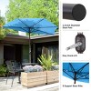 Nature Spring 9-ft Easy Crank Half Patio Umbrella - Small Canopy for Balcony, Table, or Deck - 4 of 4