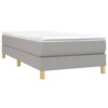 vidaXL Twin Size Box Spring Bed Frame - Light Gray Fabric - Robust Plywood and Engineered Wood Construction - California Prop 65 Compliant - 2 of 4