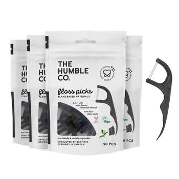 The Humble Co. Plant-Based Dental Floss Picks - Charcoal - 50ct/4pk