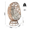 Outdoor Egg Chair,Patio Wicker Swivel Egg Chair With Comfortable Puffy Cushion,Swivel Egg Chair,Egg Chairs For Patio-Cuddlewood - 4 of 4