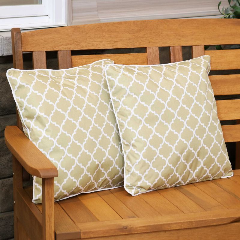 Sunnydaze Indoor/Outdoor Square Accent Decorative Throw Pillows for Patio or Living Room Furniture - 16" - 2pc, 2 of 8