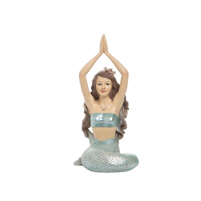 Beachcombers Namaste Mermaid Resin Figure Figurine Home Decor Beach Coastal Ocean Sea Life Marine Nautical Meditation 5.12 X 6.85 X 11.02