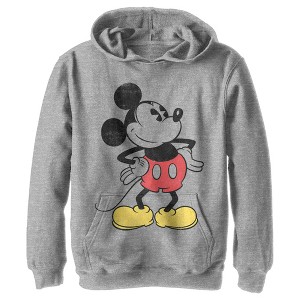 Boy's Disney Classic Mickey Distressed Pull Over Hoodie - 1 of 4
