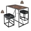 Costway 3pcs Dining Set Metal Frame Kitchen Table and 2 Stools Home Breakfast - 4 of 4