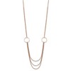 Chisel Stainless Steel Polished Rose IP-plated Multi Chain Necklace 35.5" Necklace - 3 of 4