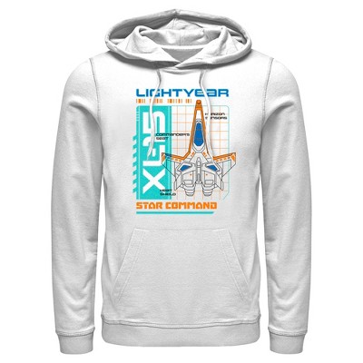 Men's Lightyear Xl-15 Spaceship Blueprints Pull Over Hoodie