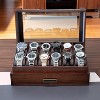 High End Watch Box for Men, 12 Slot Wooden Watch Case With Drawer, Watch Display Box with Glass Lid - 3 of 4
