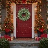 SEVOBAL Wreaths 24" Christmas Cedar Wreath Full Luxe Greenery Holiday Door Decor Handmade Green Leaves Wreath for Festival, Green, 24"*24"*4" - 3 of 4