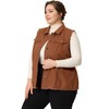 Agnes Orinda Women's Plus Size Button-Down Flat Lepel Denim Sleeveless Raw Hem Vests - 3 of 4