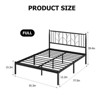 Set of 2 Black Full Size Platform Bed Frame with Wheat Head Headboard, Easy Assembly, Metal Mattress Foundation, No Box Spring Needed - 2 of 4