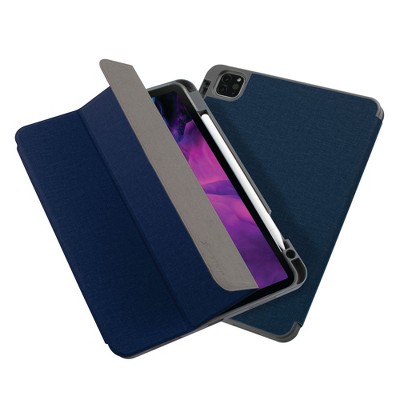 Insten Soft TPU Tablet Case For iPad Pro 11" 2020, Multifold Stand, Magnetic Cover Auto Sleep/Wake, Pencil Charging, Dark Blue
