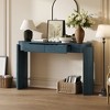 HDZNVF Entryway Table with Natural Wood Grain Finish, Console Table with Fluted Design, Navy - 3 of 4