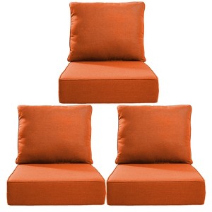 POCASSY 6" Outdoor Cushion Set, 24"x24" Replacement Water Resistant Zippered Cushion for Chairs - 1 of 4