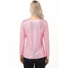 Anna-Kaci Women's Long Sleeve Sequin Top with Crew Neck and Fitted Silhouette - 4 of 4