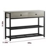 Console Table, Sofa Table, Industrial Entryway Table with 2 Drawers and 2 Tiers Shelf - 3 of 4