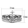 Slickblue Women's Stainless Steel Fashion Ring with 4mm Clear CZ, Polished Finish, Size 5-10 - 2 of 4