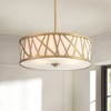 Possini Euro Design Layna Gold Pendant Light 16 1/4" Wide Modern Scattered Lines Metal Off-White Shade for Dining Room Kitchen - 2 of 4