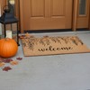 HomeRoots 17" X 29" Brown And Natural Floral Welcome Outdoor Coir Door Mat - 2 of 4