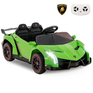 Costway Licensed Lamborghini 4WD Kids Ride-on Sports Car 12V Battery Powered 2.4G Remote Pink/White/Green/Black/Red - 1 of 4