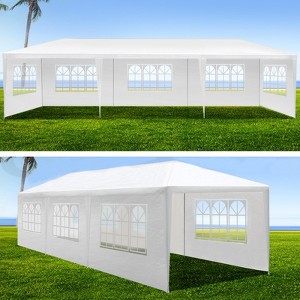 Gulches 10x30 Outdoor Wedding Party Canopy Tent - Gazebo with 8 Removable Sidewalls for Versatile Use - 1 of 4