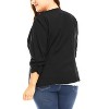 Agnes Orinda Women's Plus Size Fashion Formal with 3/4 Pleated Sleeves and Shawl Collar Blazers - 4 of 4