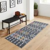 Washable Area Rug Vintage Trellis Accent Rugs Non Slip Rug Foldable Stain Resistant Geometric Low Pile Indoor Carpet for Bedroom Living Room - 3 of 4
