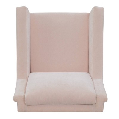 Luxurious Mid-Century Blush Accent Chair with Gold Legs