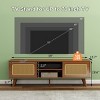 GDFStudio Tobias 59'' Vintage Hickory Rattan TV Stand with 2 Slide Doors and Charging Station - 3 of 4