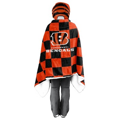 NFL Cincinnati Bengals Youth Bloncho Faux Shearling Wearable Blanket