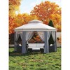 13x13FT Pop-Up Hexagonal Gazebo Tent With Mosquito Netting | Heavy-Duty Steel Frame Outdoor Canopy Shelter for Backyard, Patio, Deck, Lawn - 2 of 4